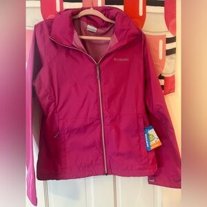 🌷Columbia Switchback IV Rain Jacket Pink Omni-Shield Lightweight Women’s L NW